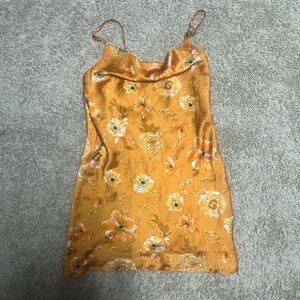 Floral Orange Slip Dress